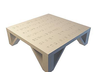艺术刻字茶桌模型3d模型