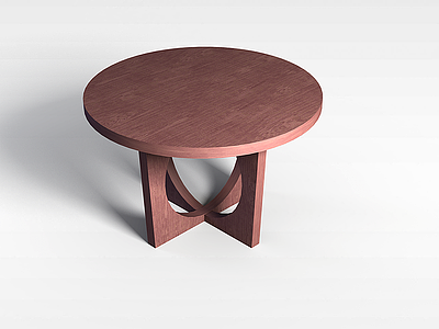 3d实木圆桌模型