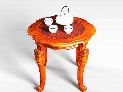 3d中式休闲茶桌模型