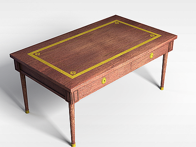 古典实木桌模型3d模型