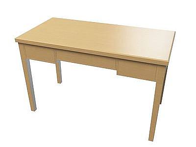 3d学生实木桌免费模型