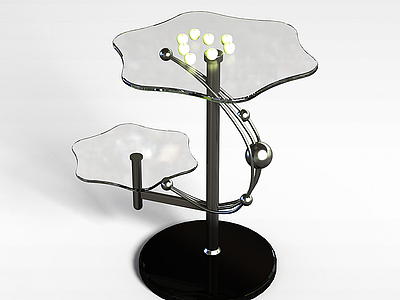 3d创意玻璃休闲桌模型