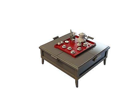 3d中式品茶桌免费模型