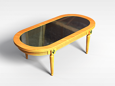 3d欧式玻璃台面桌模型