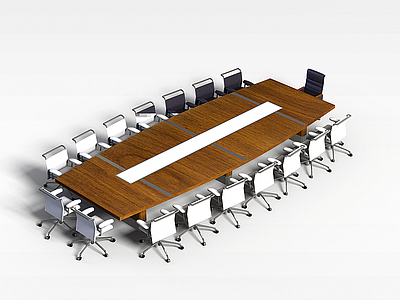 现代大型会议桌模型3d模型