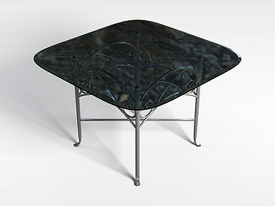 铁艺玻璃桌模型3d模型