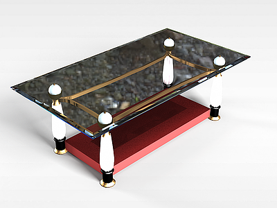 3d玻璃台面桌子模型