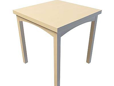 3d实木方桌免费模型