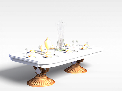 3d豪华餐桌模型