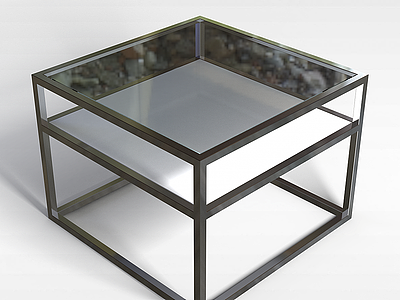 3d方形玻璃茶几模型