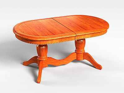 欧式实木餐桌模型