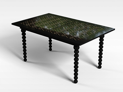 玻璃餐桌模型3d模型