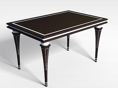 3d古典实木桌子模型