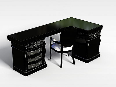 高档办公桌模型3d模型