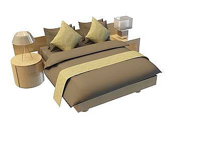 3d高档双人床免费模型