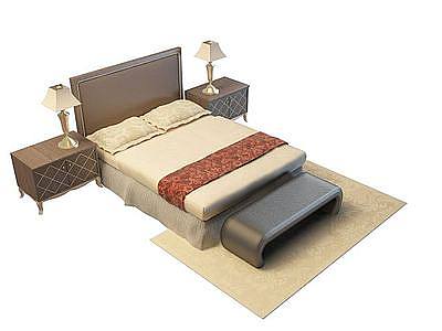 舒适双人床模型3d模型