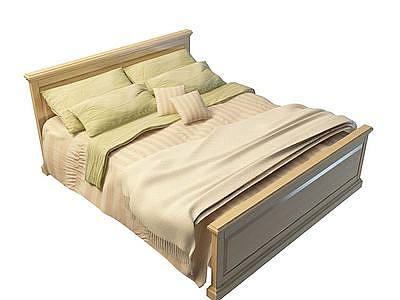 3d舒适双人床免费模型