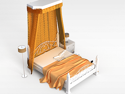 3d帷幔床模型