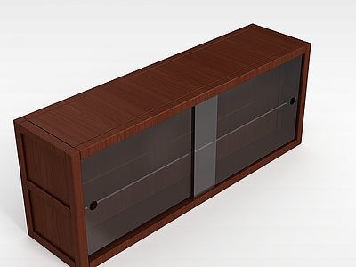 实木玻璃厨房柜模型3d模型
