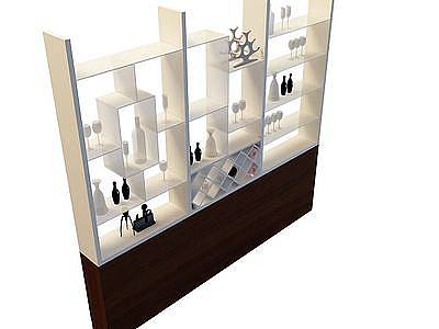 3d客厅玄关酒柜免费模型