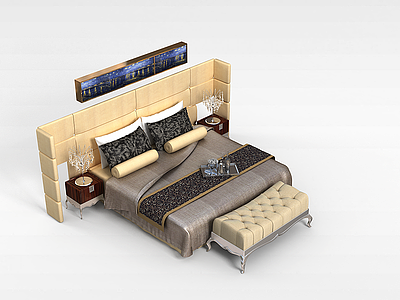 3d好看的卧室床模型