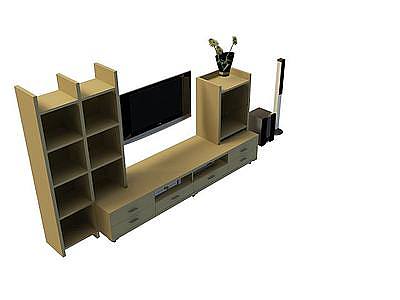高档电视柜模型3d模型