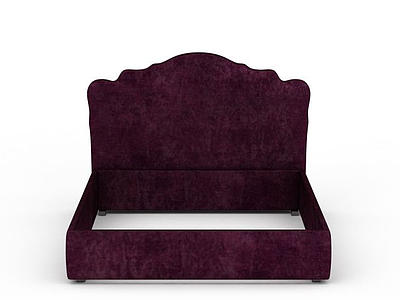3d紫色床框免费模型