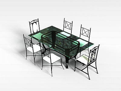铁艺餐桌模型3d模型