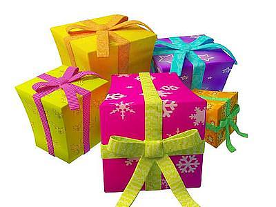 3d彩色礼品盒免费模型