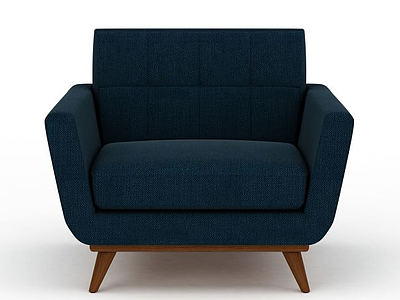 3d蓝色沙发椅模型
