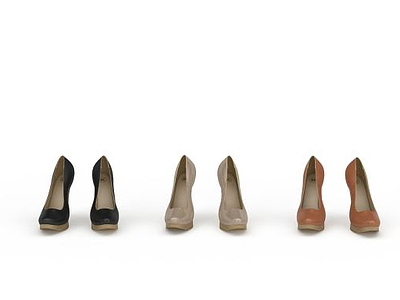 女式高跟鞋组合模型3d模型