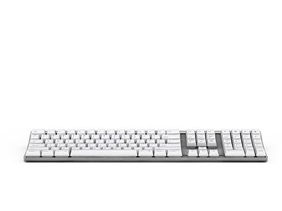 3d白色键盘免费模型