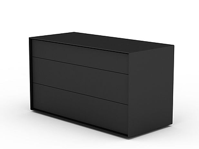 3d长方形黑色柜免费模型