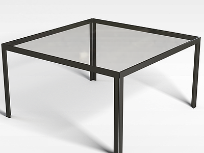 3d四脚玻璃桌模型