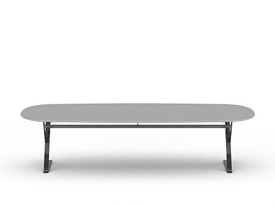 椭圆木桌模型3d模型