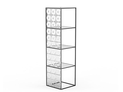 3d多层玻璃展示柜模型
