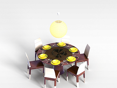 酒店餐桌模型3d模型