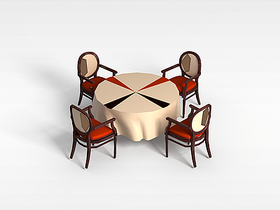 3d圆形餐桌模型