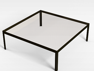 3d方形钢化玻璃桌模型