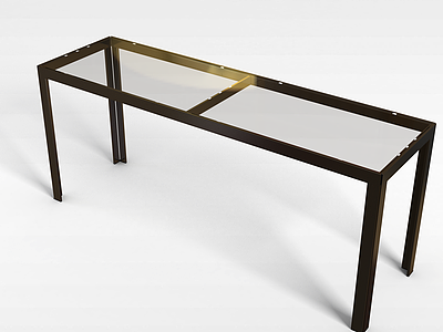 简易钢化玻璃桌模型3d模型
