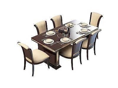 豪华餐桌椅模型3d模型