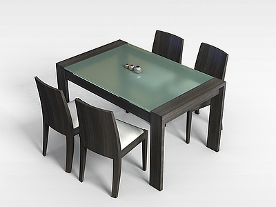 3d简易餐桌椅模型