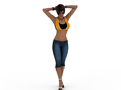 健身女人模型3d模型