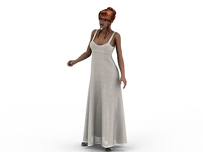 3d长裙女人模型
