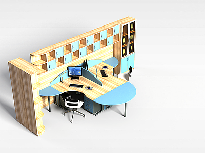 3d高档办公桌模型