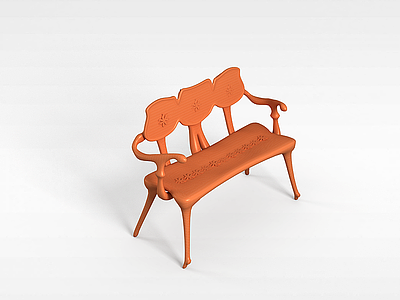 艺术实木长椅模型3d模型
