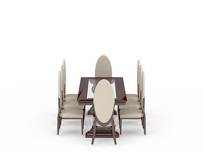 简约桌椅组合模型3d模型