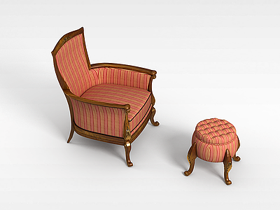 3d古典休闲沙发椅模型