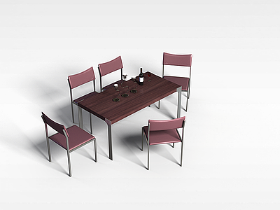 3d东南亚铁艺餐桌模型