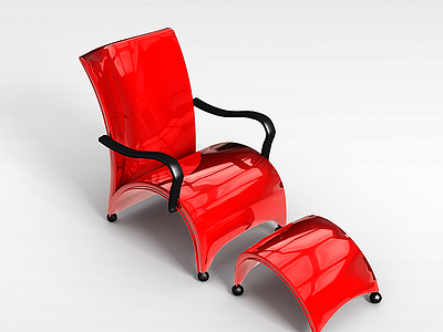 3d塑钢躺椅模型